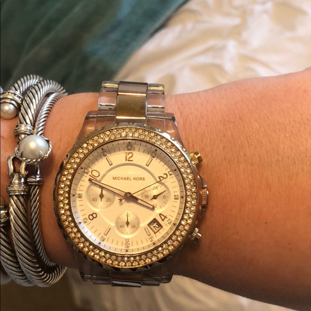 Rose Gold and Acrylic Michael Kors Watch